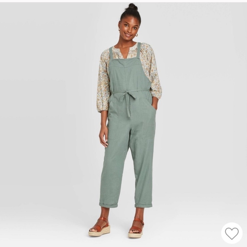Target Universal Thread Linen Jumpsuit Olive
